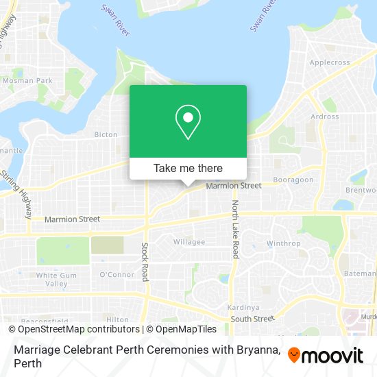 Marriage Celebrant Perth Ceremonies with Bryanna map