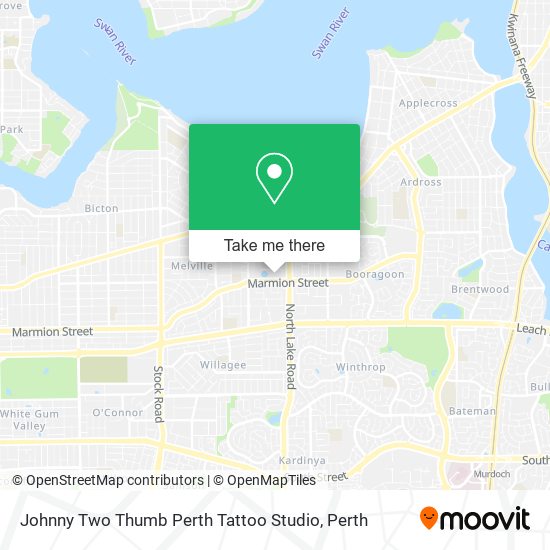 Mapa Johnny Two Thumb Perth Tattoo Studio