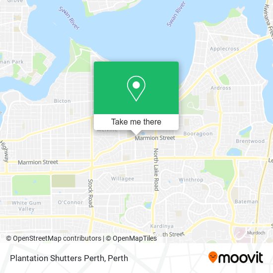 Plantation Shutters Perth map