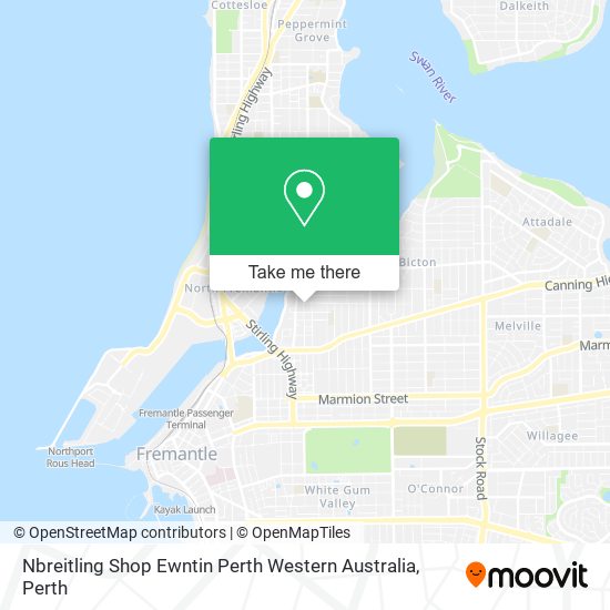 Mapa Nbreitling Shop Ewntin Perth Western Australia