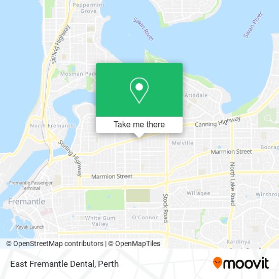 East Fremantle Dental map