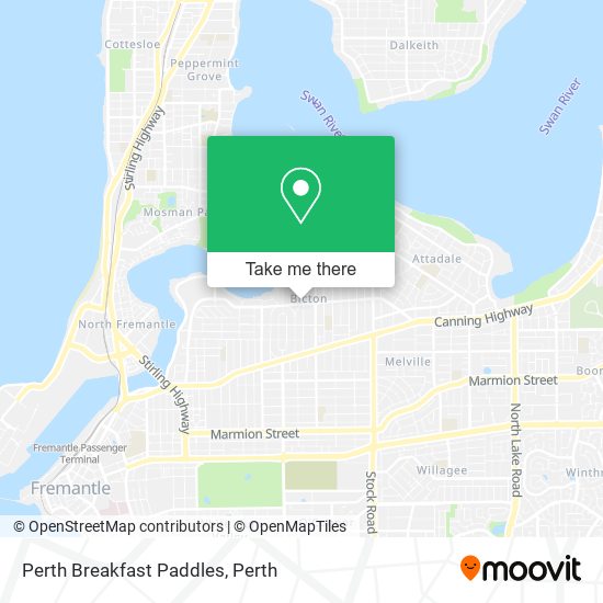 Perth Breakfast Paddles map