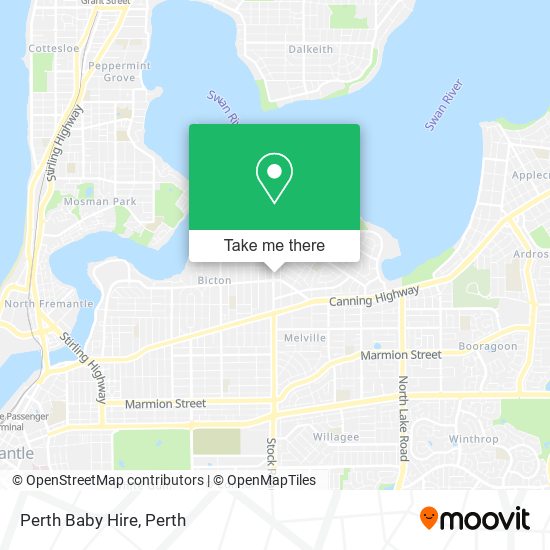 Mapa Perth Baby Hire