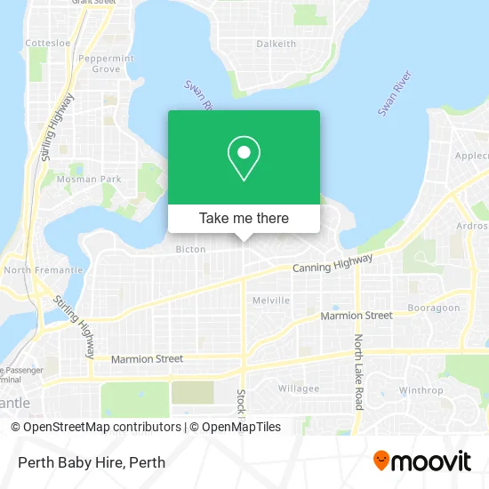 Perth Baby Hire map