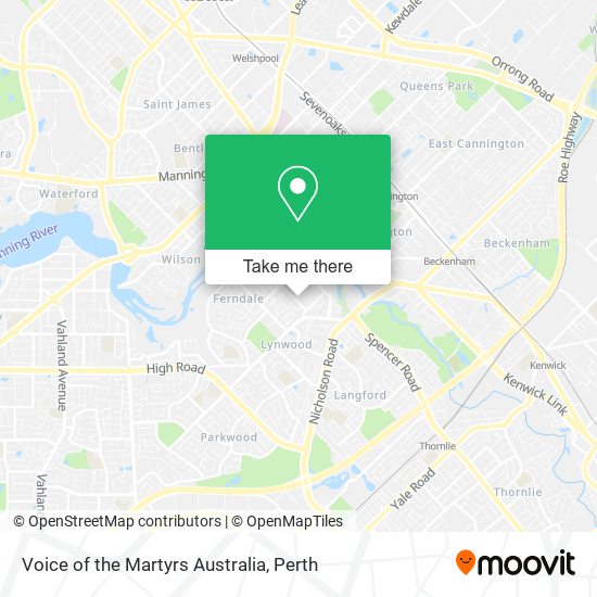 Mapa Voice of the Martyrs Australia