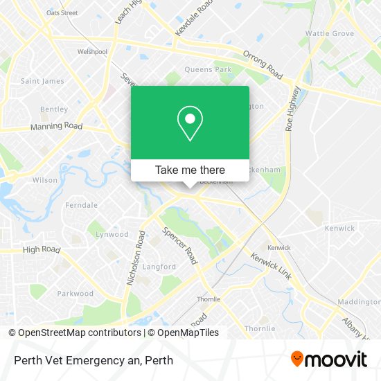 Mapa Perth Vet Emergency an