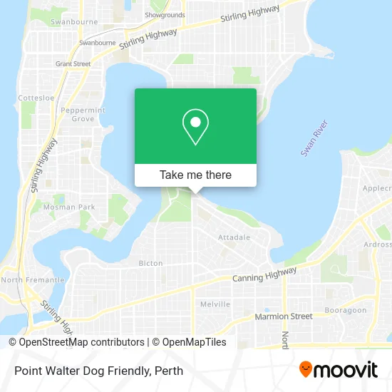 Mapa Point Walter Dog Friendly