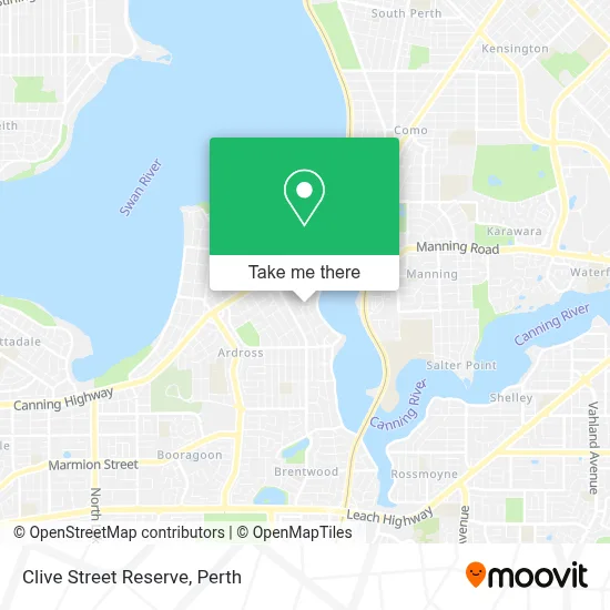 Mapa Clive Street Reserve