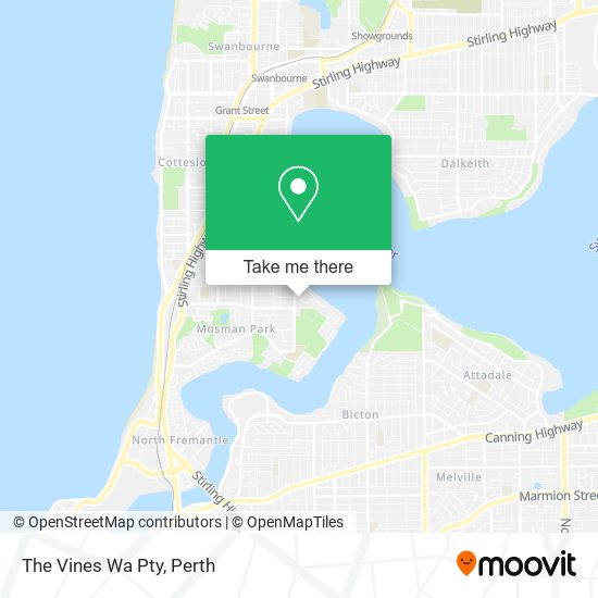 The Vines Wa Pty map