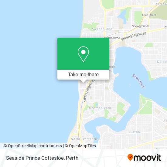 Seaside Prince Cottesloe map