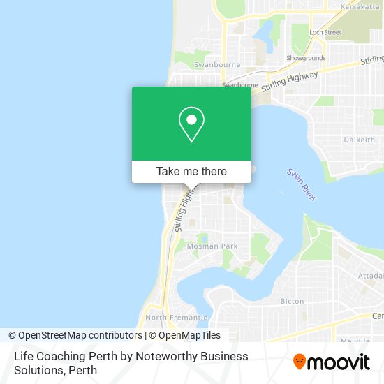 Life Coaching Perth by Noteworthy Business Solutions map