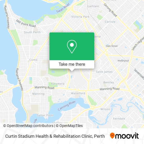 Mapa Curtin Stadium Health & Rehabilitation Clinic