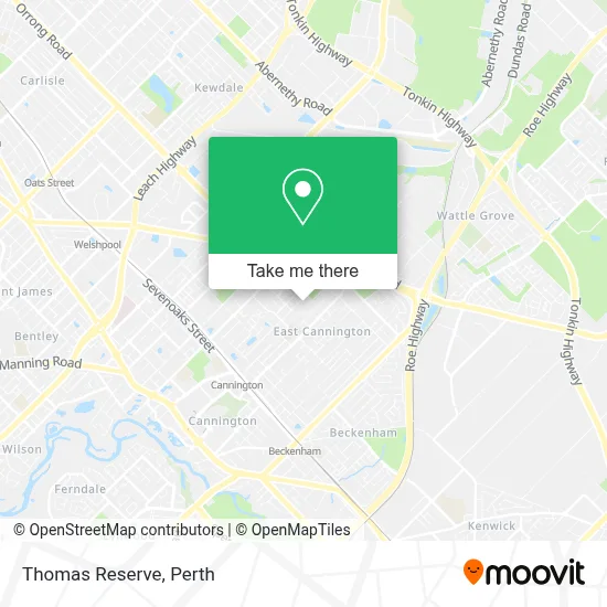 Mapa Thomas Reserve