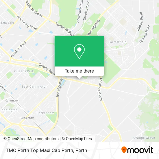 Mapa TMC Perth Top Maxi Cab Perth