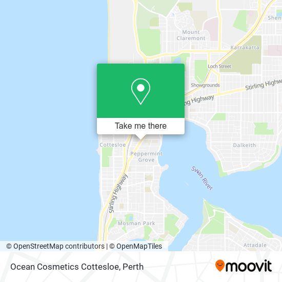 Ocean Cosmetics Cottesloe map