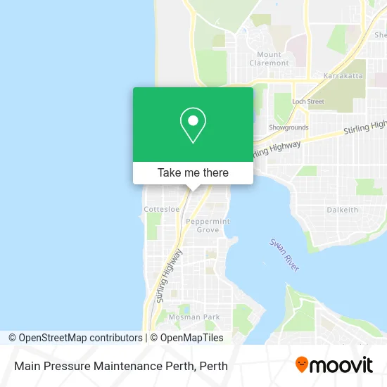 Mapa Main Pressure Maintenance Perth