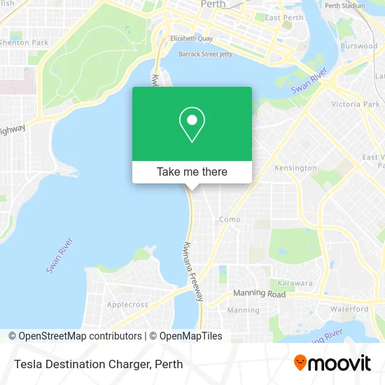 Mapa Tesla Destination Charger
