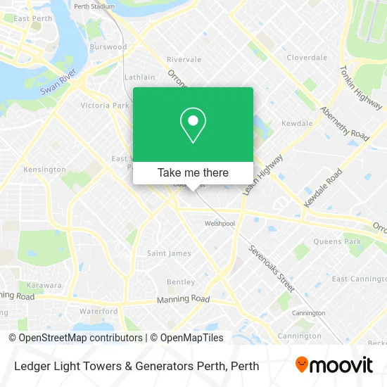 Mapa Ledger Light Towers & Generators Perth