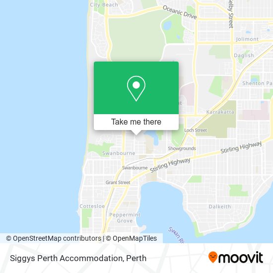 Mapa Siggys Perth Accommodation