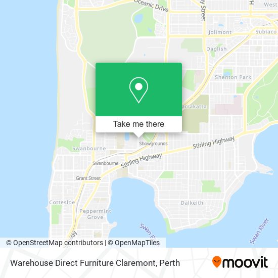 Warehouse Direct Furniture Claremont map