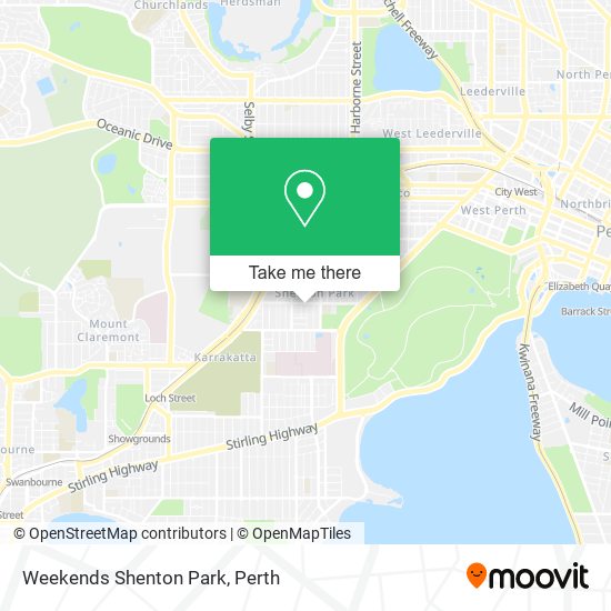 Weekends Shenton Park map