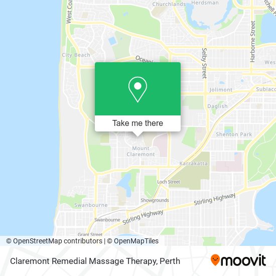 Mapa Claremont Remedial Massage Therapy