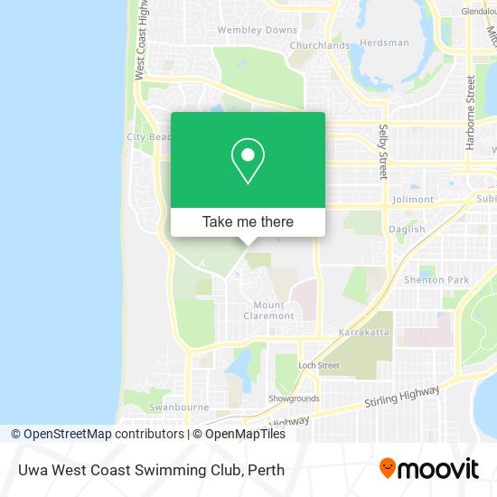 Mapa Uwa West Coast Swimming Club