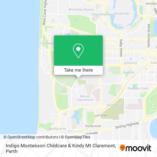 Mapa Indigo Montessori Childcare & Kindy Mt Claremont