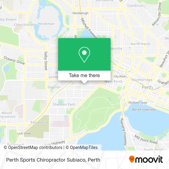 Mapa Perth Sports Chiropractor Subiaco