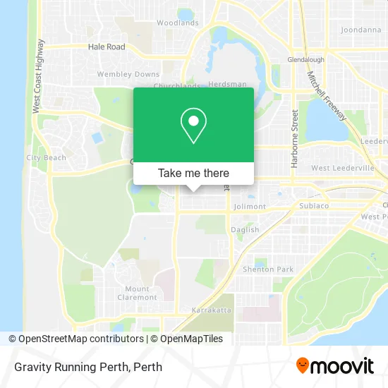 Mapa Gravity Running Perth