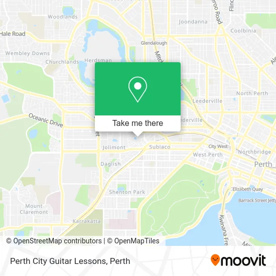 Mapa Perth City Guitar Lessons
