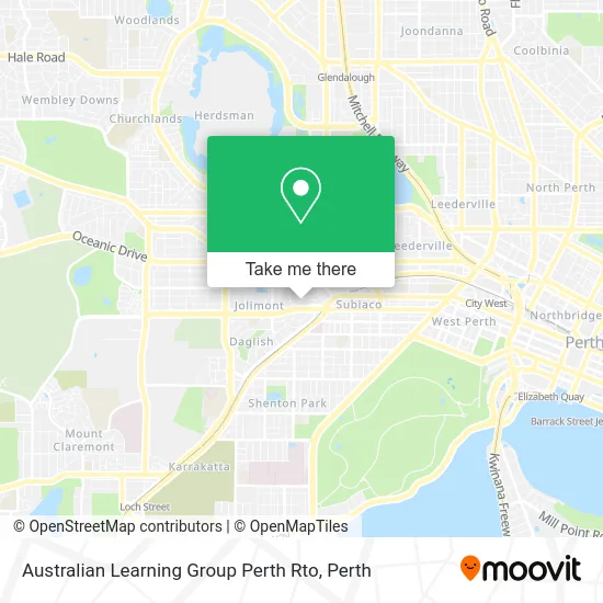 Mapa Australian Learning Group Perth Rto