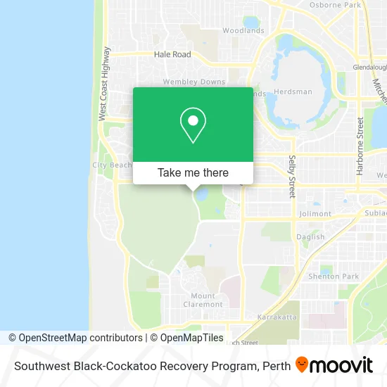 Mapa Southwest Black-Cockatoo Recovery Program