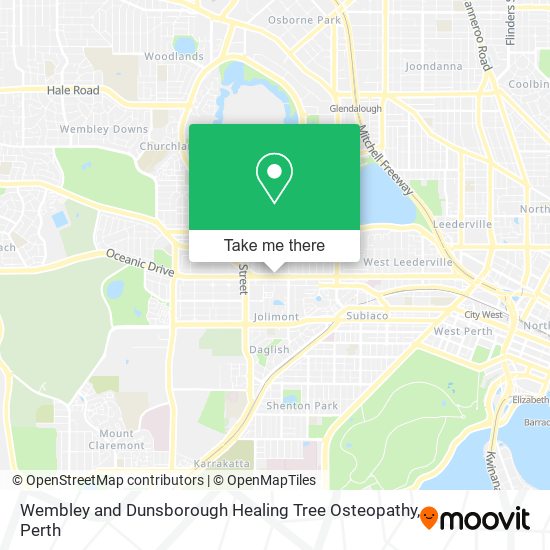 Wembley and Dunsborough Healing Tree Osteopathy map