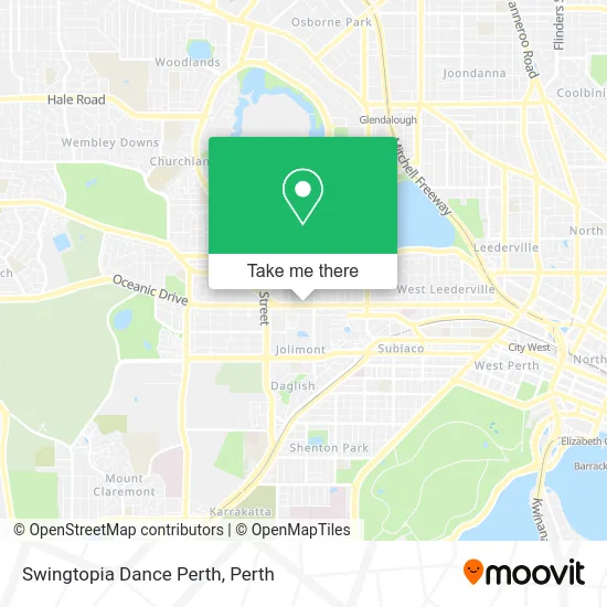 Mapa Swingtopia Dance Perth