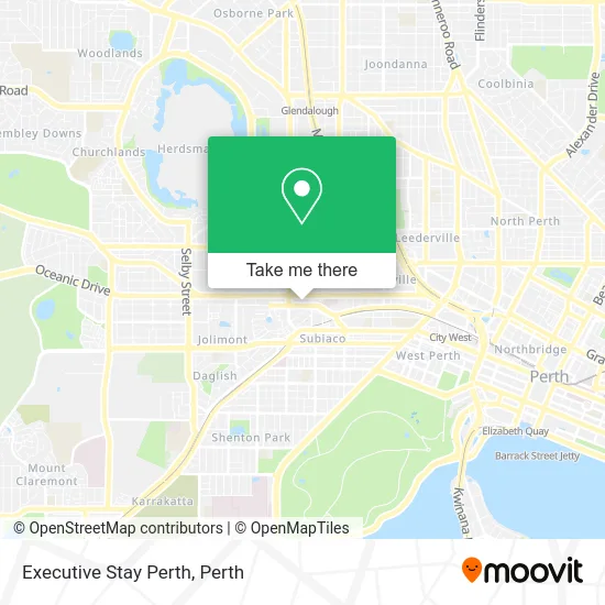 Mapa Executive Stay Perth