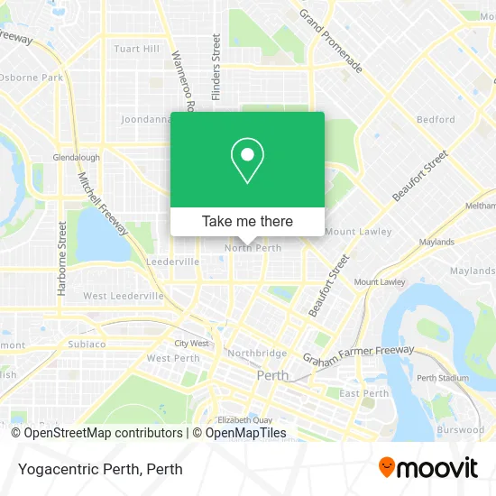 Mapa Yogacentric Perth