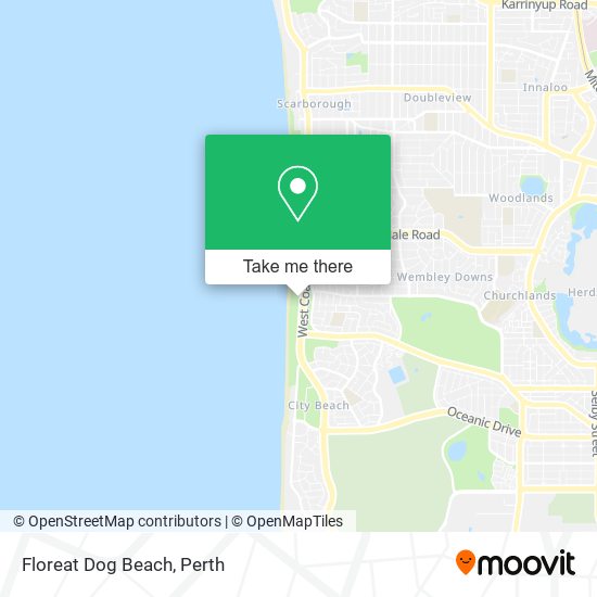 Mapa Floreat Dog Beach