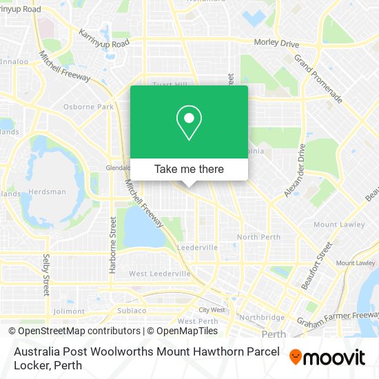 Australia Post Woolworths Mount Hawthorn Parcel Locker map