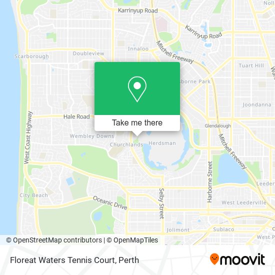 Floreat Waters Tennis Court map