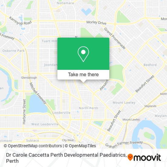 Dr Carole Caccetta Perth Developmental Paediatrics map