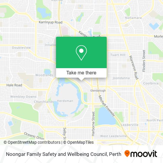 Noongar Family Safety and Wellbeing Council map