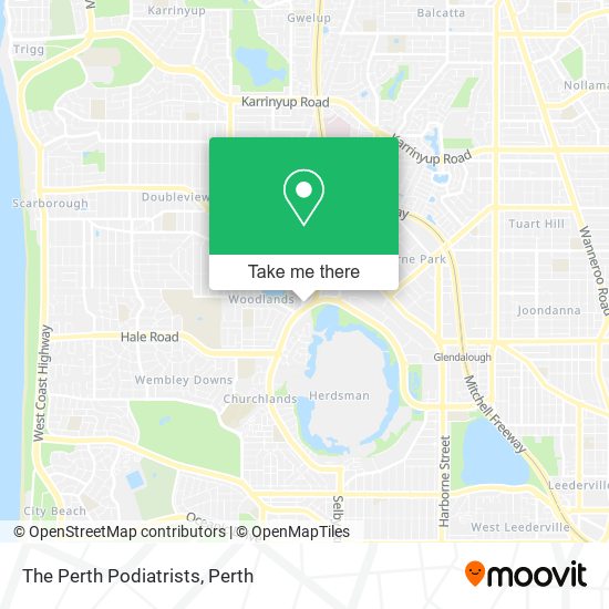 The Perth Podiatrists map