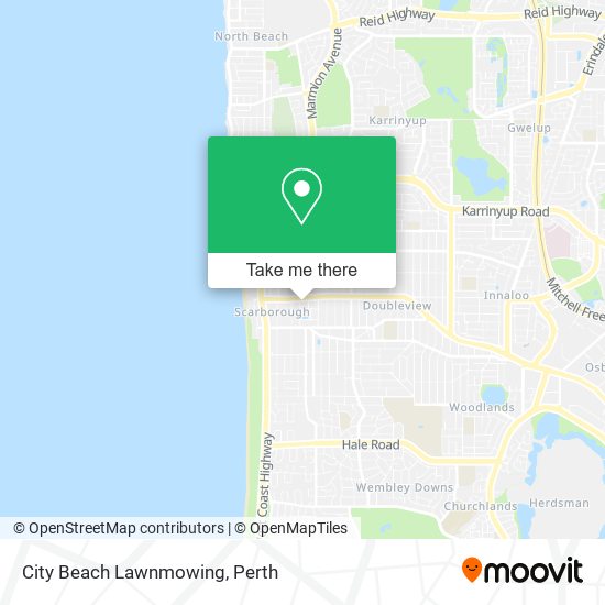 City Beach Lawnmowing map