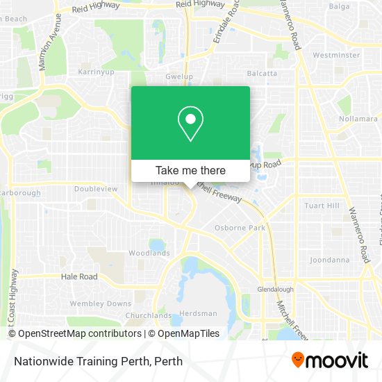 Mapa Nationwide Training Perth