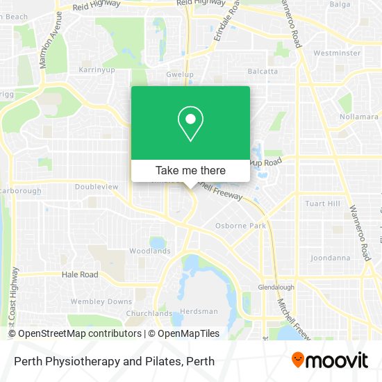 Perth Physiotherapy and Pilates map