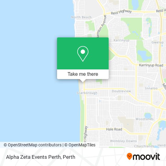 Mapa Alpha Zeta Events Perth