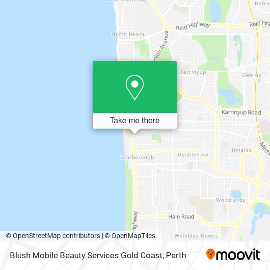 Mapa Blush Mobile Beauty Services Gold Coast