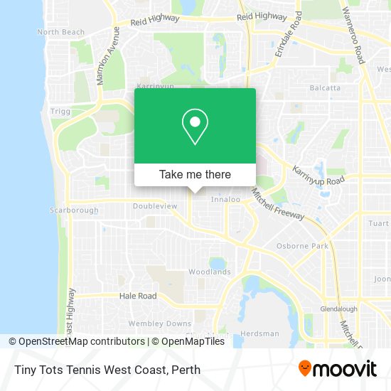 Tiny Tots Tennis West Coast map