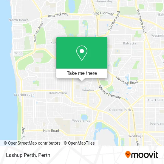 Mapa Lashup Perth